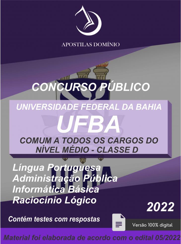 Apostila Apostila UFBA 2022 - Comum a todos os cargos do nível médio - Classe D