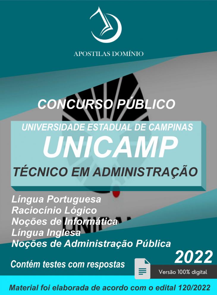 Apostila Apostila UNICAMP 2022 - Profissional para Assuntos Administrativos - Técnico em Administração