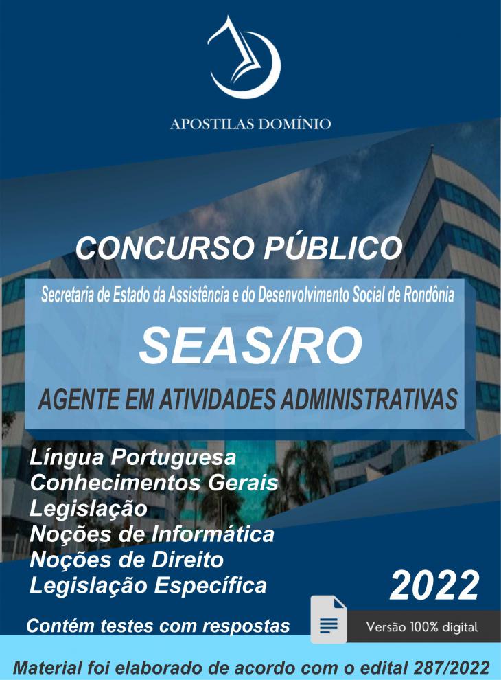 Apostila Apostila SEAS-RO 2022 - Agente em Atividades Administrativas