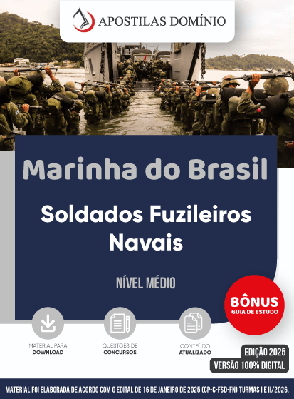 Apostila Apostila Marinha do Brasil 2025 - Curso de Formação de Soldados Fuzileiros Navais