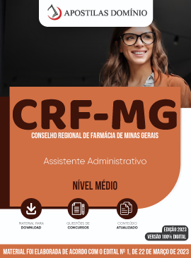 Apostila Apostila CRF-MG  2023 - Assistente Administrativo