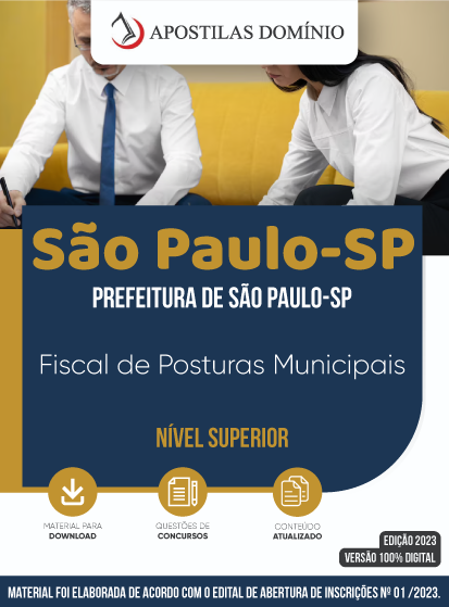 Apostila Apostila Prefeitura de São Paulo- SP 2023 - Fiscal de Posturas Municipais