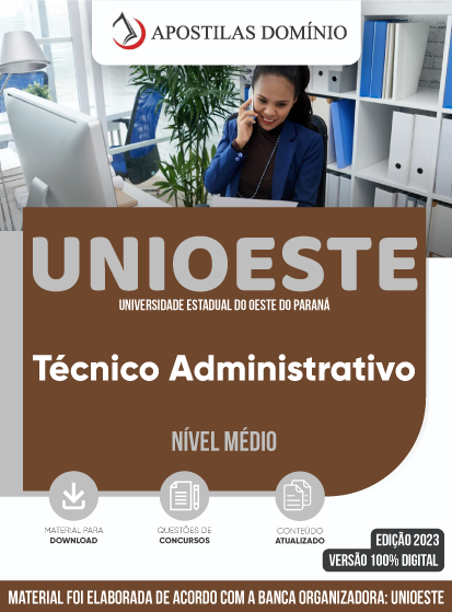 Apostila Apostila UNIOESTE 2023 - Técnico Administrativo