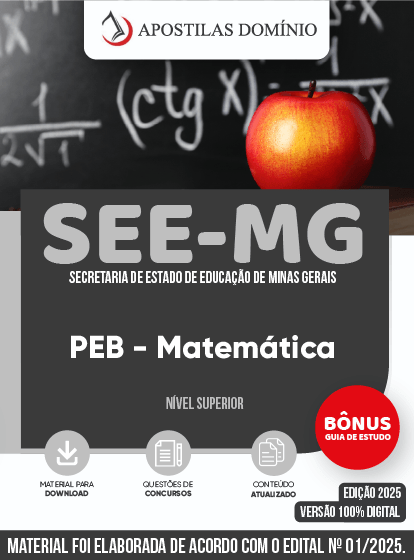 Apostila Apostila SEE-MG 2025 - PEB - Matemática