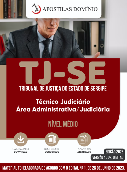 Apostila Apostila TJ-SE 2023 - Técnico Judiciário - Área Administrativa/Judiciária