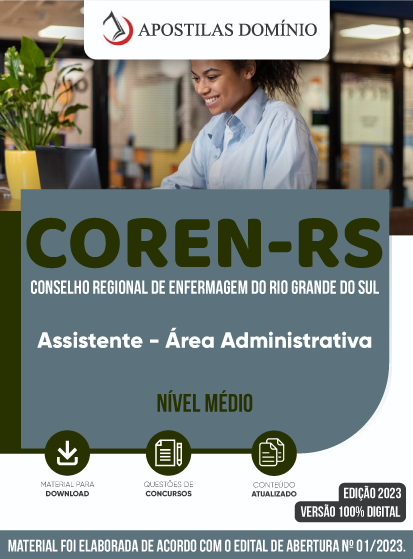 Apostila Apostila COREN-RS 2023 - Assistente - Área Administrativa