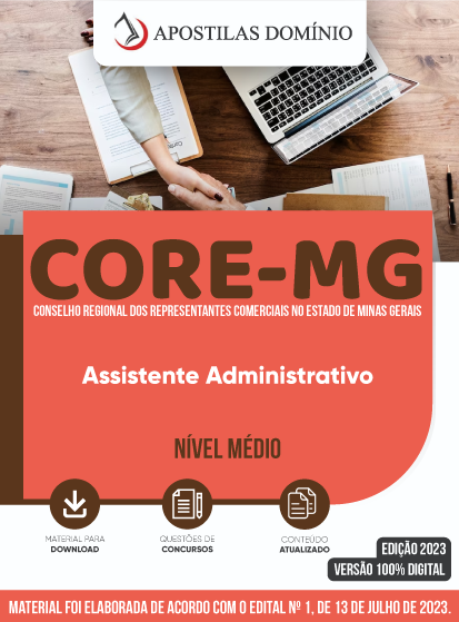 Apostila Apostila CORE-MG 2023 - Assistente Administrativo