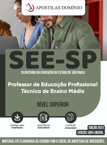Apostila Apostila SEE-SP 2023 - Professor de Educação Profissional Técnica de Ensino Médio