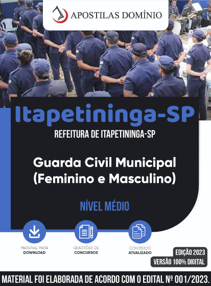 Apostila Apostila Prefeitura de Itapetininga- SP 2023 - Guarda Civil Municipal