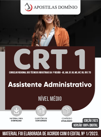 Apostila Apostila CRT 1 2023 - Assistente Administrativo