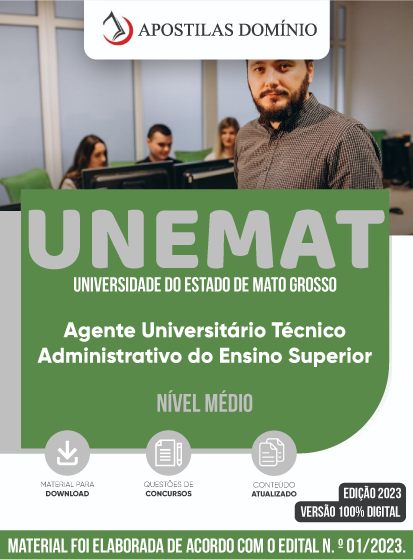Apostila Apostila UNEMAT 2023 - Agente Universitário - Técnico Administrativo