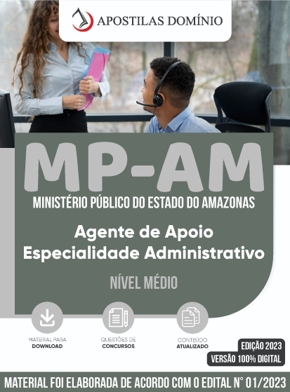 Apostila Apostila MP-AM 2023 - Agente de Apoio - Especialidade Administrativo