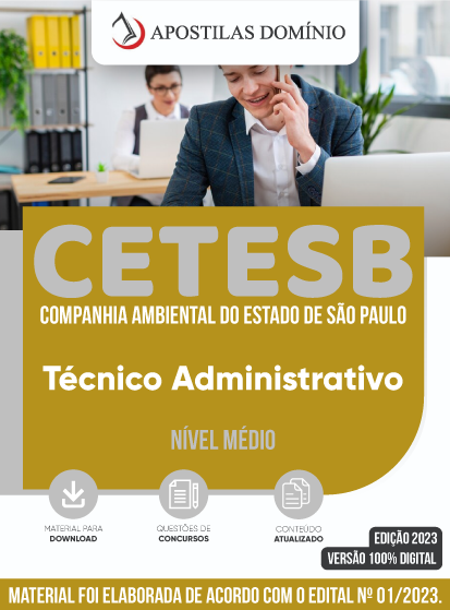 Apostila Apostila CETESB 2023 - Técnico Administrativo