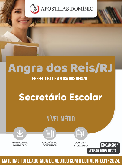 Apostila Apostila Prefeitura de Angra dos Reis/RJ 2024 - Secretário Escolar