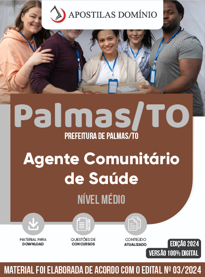 Apostila Apostila Prefeitura de Palmas/TO 2024 - Agente Comunitário de Saúde