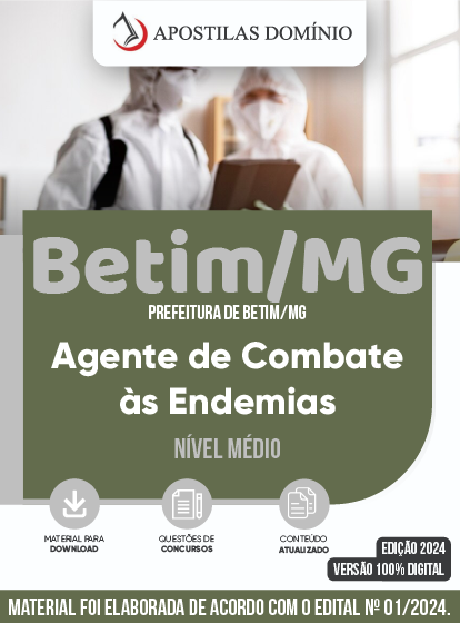 Apostila Apostila Prefeitura de Betim/MG 2024 - Agente de Combate às Endemias