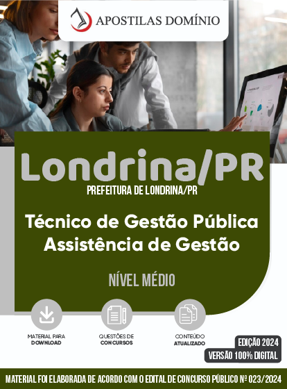 Apostila Apostila Prefeitura de Londrina/PR 2024 - Técnico de Gestão Pública - Assistência de Gestão