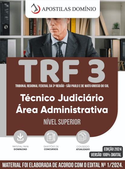 Apostila Apostila TRF/3 2024 - Técnico Judiciário - Área Administrativa