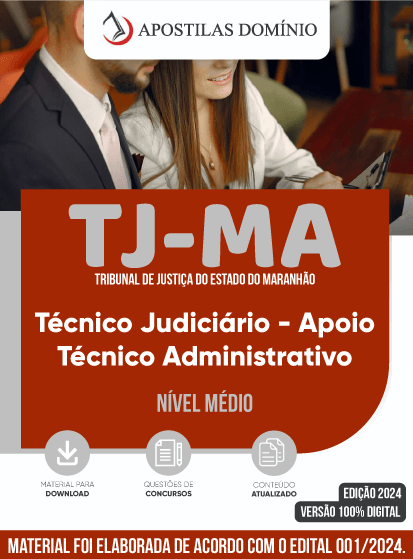 Apostila Apostila TJ/MA 2024 - Técnico Judiciário - Apoio Técnico Administrativo