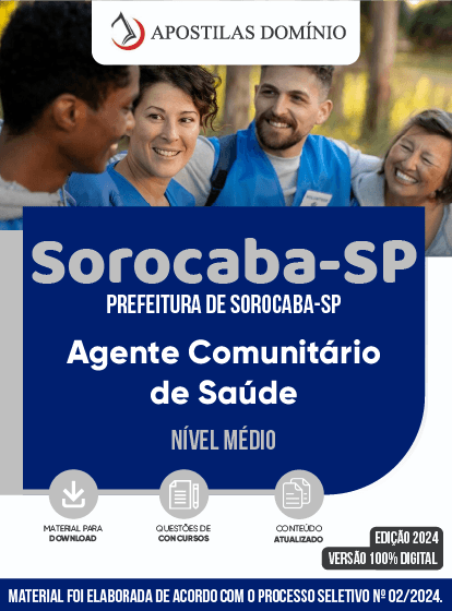 Apostila Apostila Prefeitura de Sorocaba/SP 2024 - Agente Comunitário de Saúde