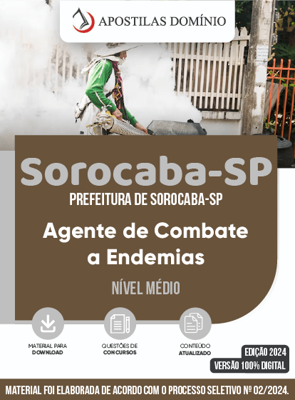 Apostila Apostila Prefeitura de Sorocaba/SP 2024 - Agente de Combate a Endemias