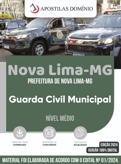 Apostila Apostila Prefeitura de Nova Lima/MG 2024 - Guarda Civil Municipal