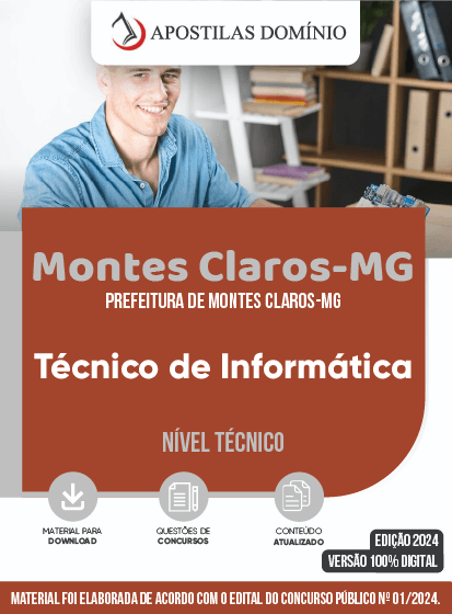 Apostila Apostila Prefeitura de Montes Claros/MG 2024 - Técnico de informática