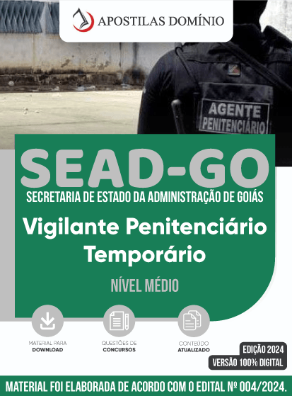 Apostila Apostila SEAD/GO 2024 - Vigilante Penitenciário Temporário
