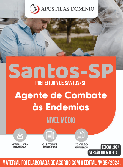 Apostila Apostila Prefeitura de Santos/SP 2024 - Agente de Combate às Endemias