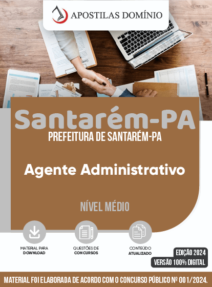 Apostila Apostila Prefeitura de Santarém/PA 2024 - Agente Administrativo