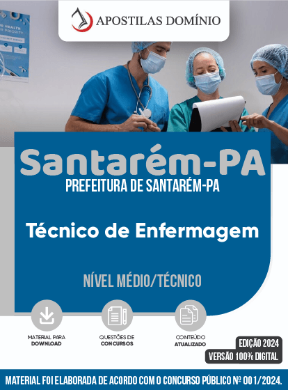 Apostila Apostila Prefeitura de Santarém/PA 2024 - Técnico de Enfermagem