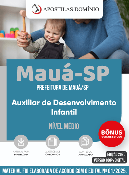 Apostila Apostila Prefeitura de Mauá/SP 2025 - Auxiliar de Desenvolvimento Infantil