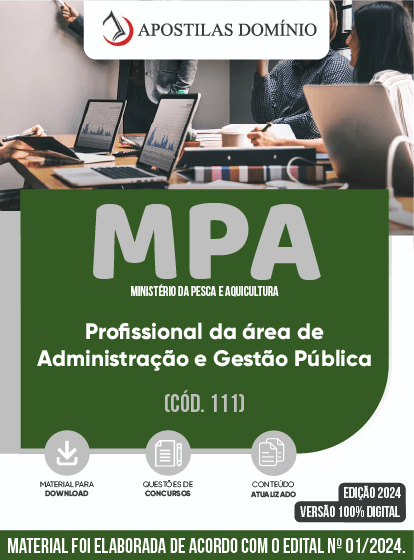 Apostila Apostila MPA 2024 (Ministério da Pesca e Aquicultura) - Profissional da área de Administração e Gestão Pública