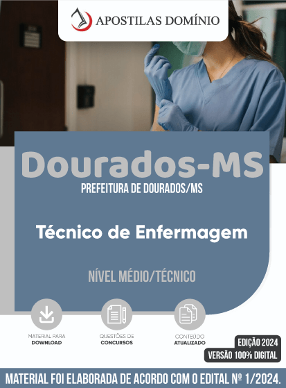Apostila Apostila Prefeitura de Dourados/MS 2024 - Técnico de Enfermagem