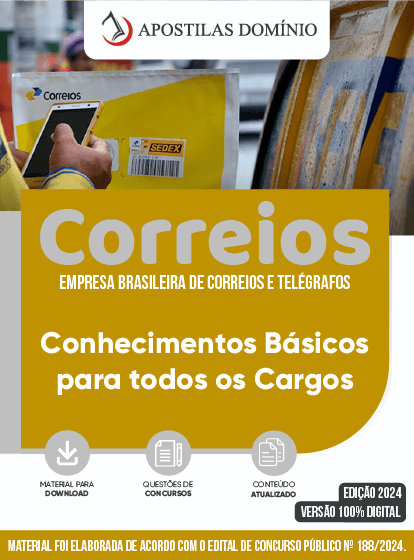 Apostila Apostila Correios 2025 - Conhecimentos Básicos para todos os Cargos
