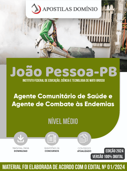 Apostila Apostila Prefeitura de João Pessoa/PB 2024 - Agente Comunitário de Saúde e Agente de Combate às Endemias
