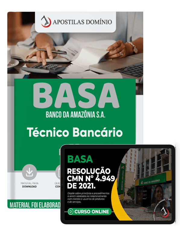 Apostila Combo Digital BASA 2024 - Técnico Bancário