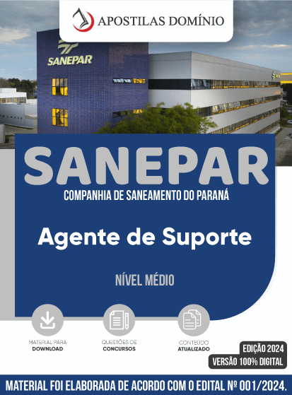 Apostila Apostila SANEPAR 2024 - Agente de Suporte