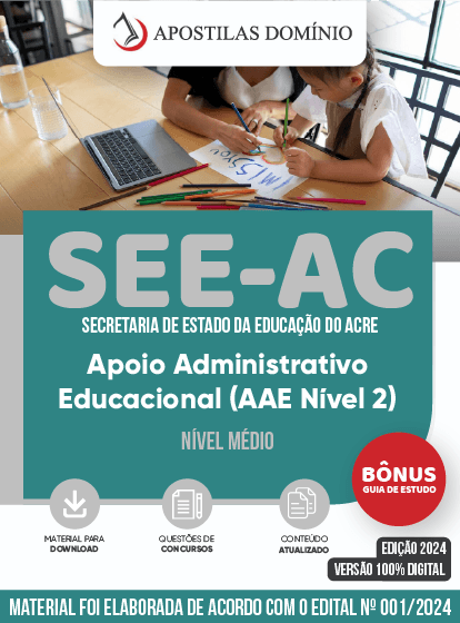 Apostila Apostila SEE AC 2024 - Apoio Administrativo Educacional