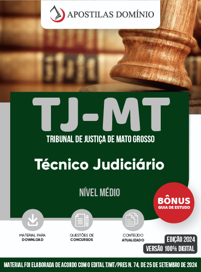 Apostila Apostila TJ-MT 2024 - Técnico Judiciário