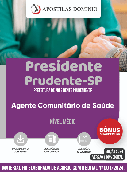 Apostila Apostila Prefeitura de Presidente Prudente/SP 2024 - Agente Comunitário de Saúde