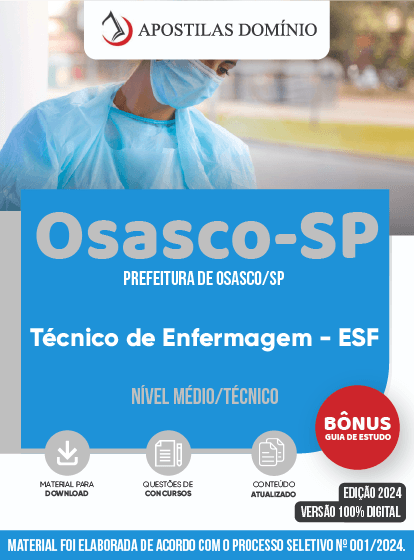 Apostila Apostila Prefeitura de Osasco/SP 2024 - Técnico de Enfermagem - ESF