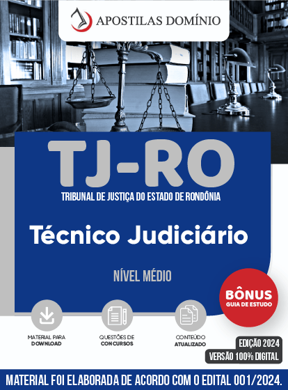 Apostila Apostila TJ/RO 2024 - Técnico Judiciário