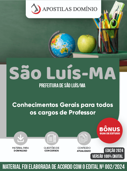 Apostila Apostila Prefeitura de São Luís/MA 2024 - Conhecimentos Gerais para todos os cargos de Professor