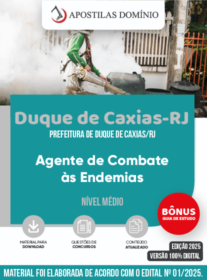 Apostila Apostila Prefeitura de Duque de Caxias/RJ 2025 - Agente de Combate às Endemias