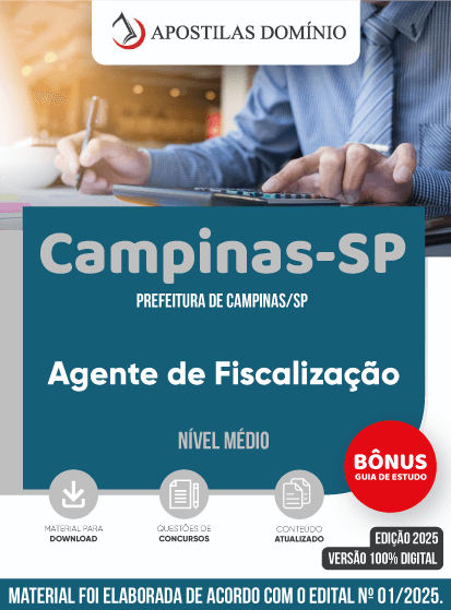 Apostila Apostila Prefeitura de Campinas/SP 2025 - Agente de Fiscalização