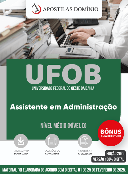 Apostila Apostila UFOB 2025 - Assistente em Administração