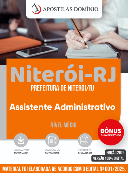 Apostila Apostila Prefeitura de Niterói/RJ 2025 - Assistente Administrativo