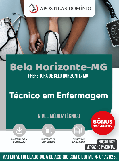 Apostila Apostila Prefeitura de Belo Horizonte/MG 2025 - Técnico em Enfermagem