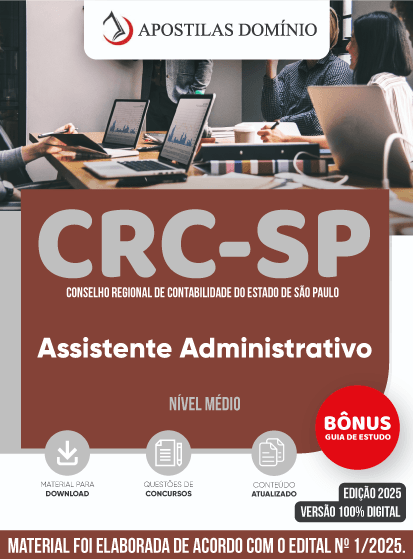 Apostila Apostila CRC/SP 2025 - Assistente Administrativo